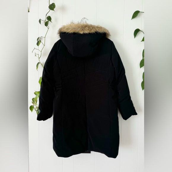 Centigrade Down Feather Puffer Jacket Black Parka Size Medium Removable Hood - Picture 3 of 10